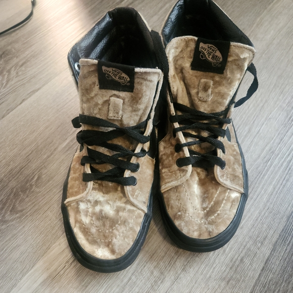 Vans Sk8 Hi Velvet Gold Black Women 7.5 High Top Sneakers,Men Size 6 - Picture 5 of 8